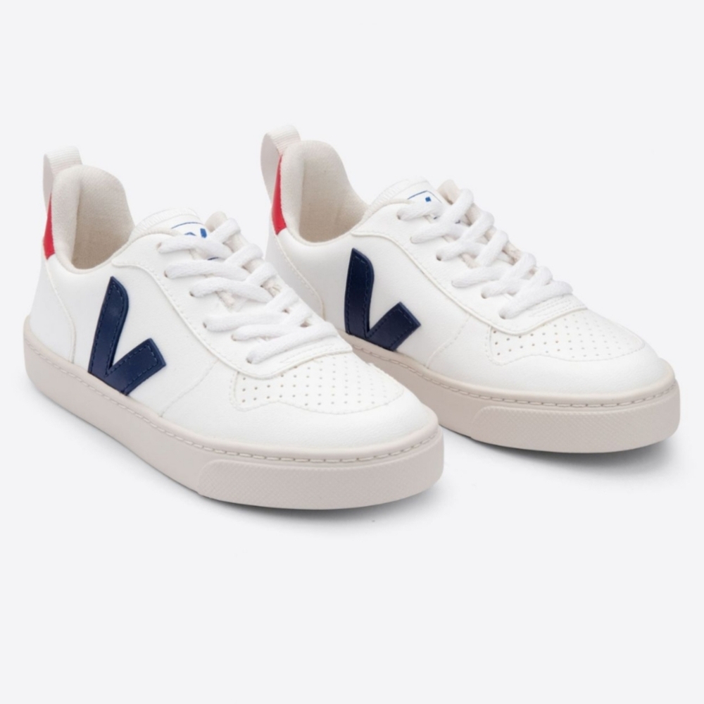VEJA V-10 LACES CWL WHITE COBALT PEKIN